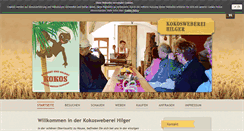 Desktop Screenshot of kokosweberei-hilger.de